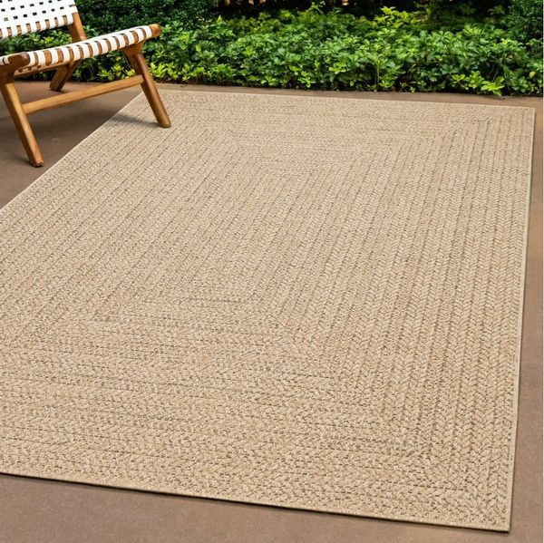 the carpet Outdoorteppich Kansas, rechteckig, Höhe: 10 mm, moderner robuster In und Outdoor Teppich Jute Look