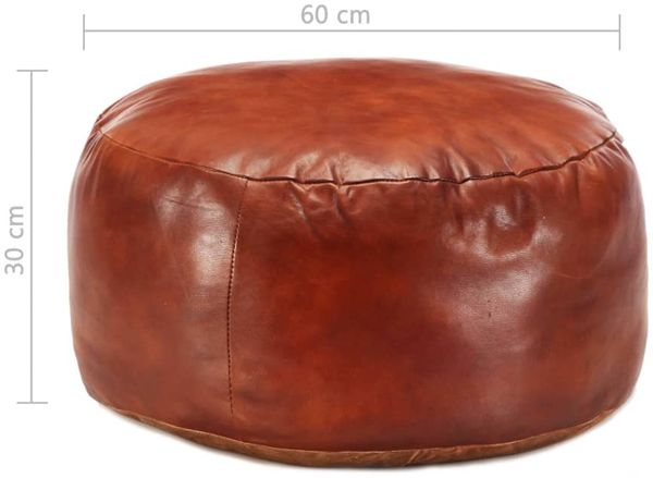 vidaXL Pouf Hellbraun 60 x 30 cm Echtes Ziegenleder 248138 Bild 3