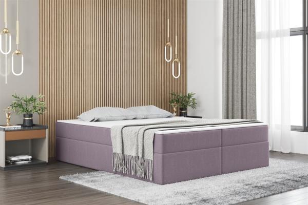 Boxspringbett Schlafzimmerbett PRIMA 180x220cm Stoff Violett inkl. Bettkasten