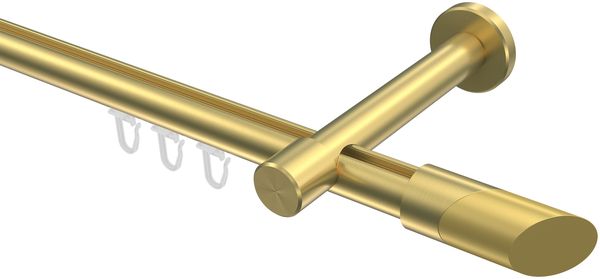 Innenlauf-Gardinenstangen-Set Prestige Verano 120 cm, 1-läufig, 20 mm Ø Messing-Optik