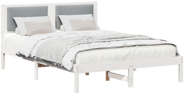 vidaXL Bettrahmen Hellgrau 150 x 200 cm Massives Kiefernholz 878113 Bild 2