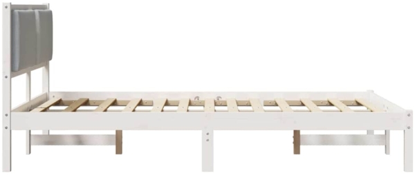 vidaXL Bettrahmen Hellgrau 150 x 200 cm Massives Kiefernholz 878113 Bild 5