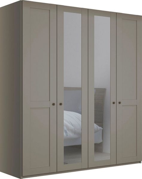 WIEMANN Drehtürenschrank Göteborg, mit 95° Öffnungswinkel, Made in Germany inkl. Spiegel und Türendämpfung, moderner Landhausstil