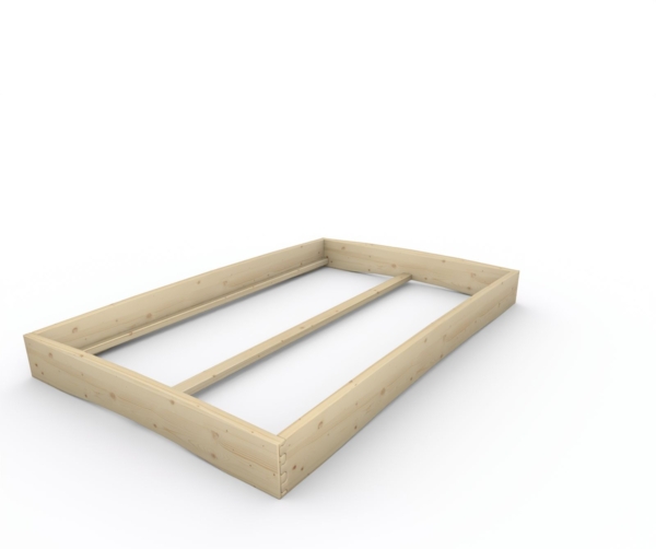 Holzbett (Fichte) "Rosi" 140 x 220 cm 20 cm ohne Kopfteil Massivholzbett Bett