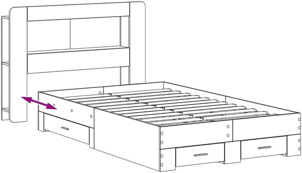 vidaXL Bettgestell mit Stauraum Grau Sonoma 120 x 190 cm Holzwerkstoff 3433841 Bild 8