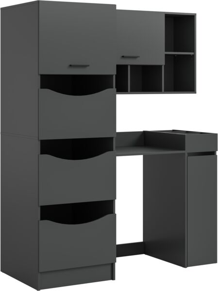 Waschmaschienenumbau Set (B/H/T: 145x195x62 cm) in anthrazit Nachbildung