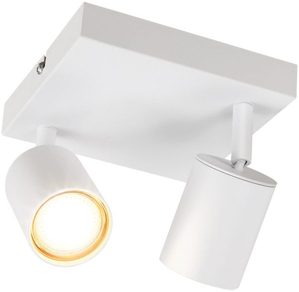 ZMH Deckenstrahler Wohnzimmer Deckenlampe 2 Flammig: Deckenleuchte GU10 Modern Strahler Weiß Küchenlampe Flur Deckenspot Innen Schwenkbar LED Spot für Schlafzimmer Küche Ohne Leuchtmittel