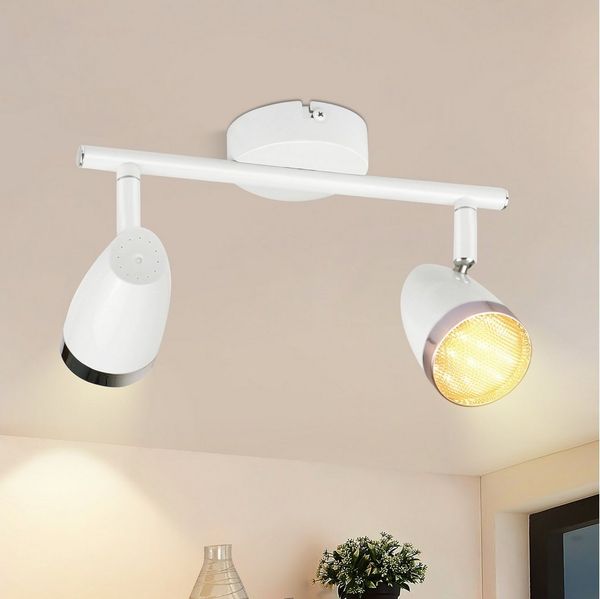 ZMH Deckenstrahler 1/2/3/4 Flammig 4/6/12/16W Deckenlampe schwenkbar 350° Wohnzimmer, Augenschutz, Einfache Installtion, LED fest integriert, Warmweiß, Weiß 3000K schwenkbar 350° Deckenspot Flur Schlafzimmer