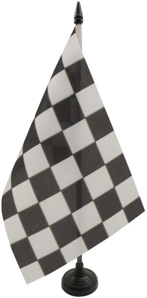 AZ FLAG - Tischflagge Zielflagge Schwarzes Und Weisses - 21x14 cm - Schwarz-Weisse Rennflagge Tischfahne 14x21 Cm - Flaggen
