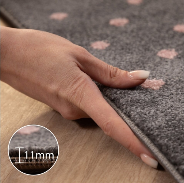 Carpettex Kinderteppich Herz-Design, Läufer, Höhe: 10 mm, Teppich Kinderzimmer Herz Design Kinder Teppich Rosa Babyzimmer Bild 3