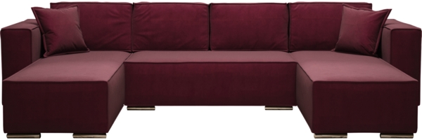 AX LIVING Ecksofa mit Schlaffunktion Vinoria U-Form 327 cm Farbe Bordeaux Bild 2
