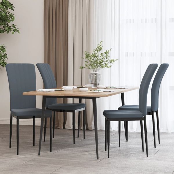vidaXL Esszimmerstühle 4 Stk. Dunkelgrau Samt 326105