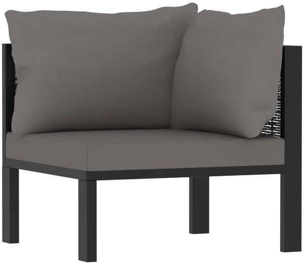vidaXL Sofa-Eckelement mit Linker Armlehne Poly Rattan Anthrazit 49397