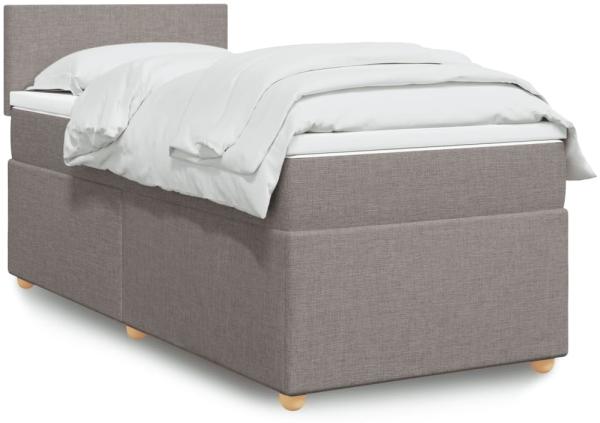 vidaXL Boxspringbett mit Matratze Taupe 90x190 cm Stoff 3288832