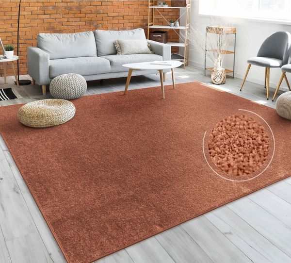 Paco Home Teppich Porto 890, rechteckig, Höhe: 13 mm, Kurzflor, Uni-Farben, ideal im Wohnzimmer & Schlafzimmer