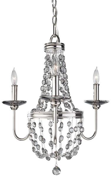 Kronleuchter, Deckenlampe, Nickel, D 47 cm