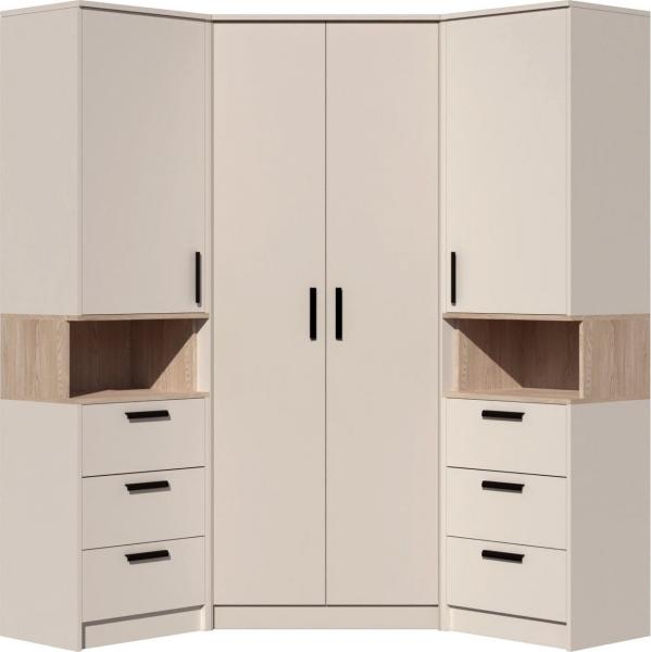 Marmex Möbel Mehrzweckschrank-Set Grant Set 17 C, (3-St, 2 Ragale, 1 Eckschrank), Türen mit Soft-Close-System