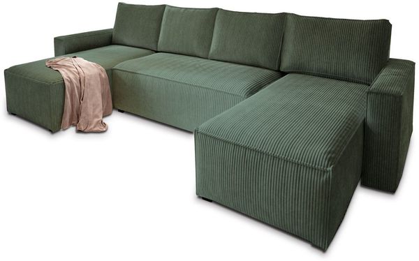 Masseno Ecksofa ASPRA mit Schlaffunktion U-Form, Sofa mit Bettkasten