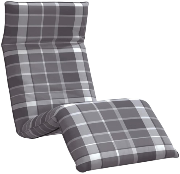 vidaXL Sonnenliege Klappbar Grau Karomuster 175x54x8,5cm Oxford-Gewebe 4019760