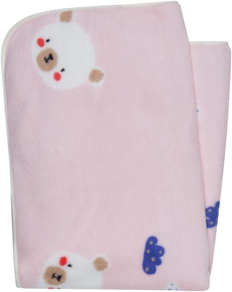 Sterntaler Babydecke Familie Bär, weiche Babydecke aus Plüsch, süßes All-Over Motiv, kurze und langflorige Seite, kuschelig und pflegeleicht, 100×75×1 cm, rosa