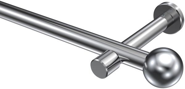Gardinenstangen-Set Prestige Luino 120 cm, 1-läufig (ohne Ringe), 20 mm Ø Chrom