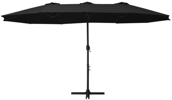 vidaXL Sonnenschirm mit Aluminium-Mast 460x270 cm Schwarz 47302