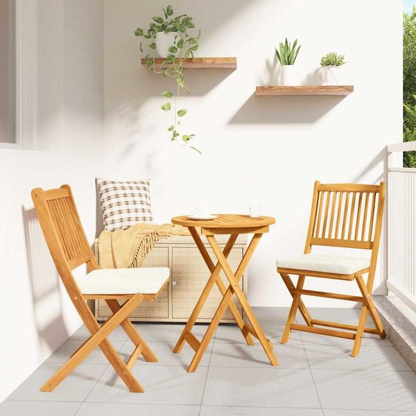 vidaXL Garten Bistro Set 3 pcs Braun Massivholz Akazie 42000948