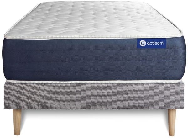 Actiflex sleep matratze 90x200cm + Bettgestell mit lattenrost - Dicke : 22cm - Taschenfederkern und Memory-schaum - H3