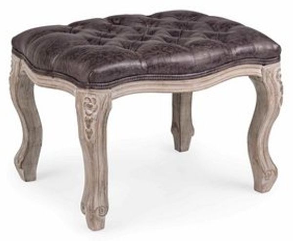 Hocker Diva aus Kunstleder, Braun, 53 x 42 x 38 cm Bild 4