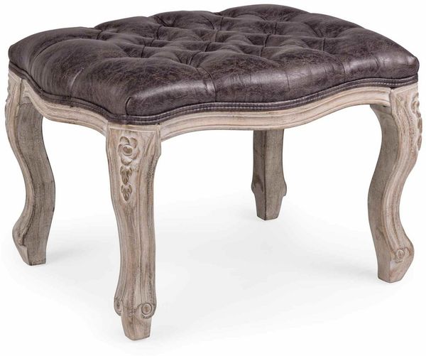 Hocker Diva aus Kunstleder, Braun, 53 x 42 x 38 cm Bild 3