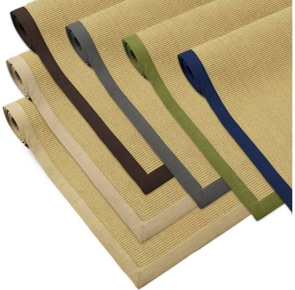 casa pura Sisalteppich Amazonas Natur mit farbiger Bordüre, Teppich in 6 Farben, rechteckig, Höhe: 6 mm, verschiedene Größen & Farben, Fußbodenheizung geeignet