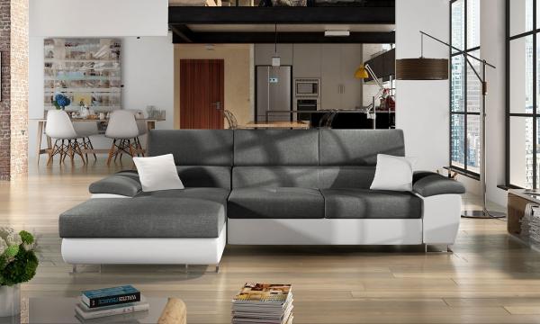 Ecksofa Cotere Mini, Seite: Links, Farbe: Soft 017 + Lux 06 + Soft 017