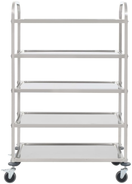 vidaXL 5-Stufiger Servierwagen 107 x 55 x 147 cm Edelstahl 50917