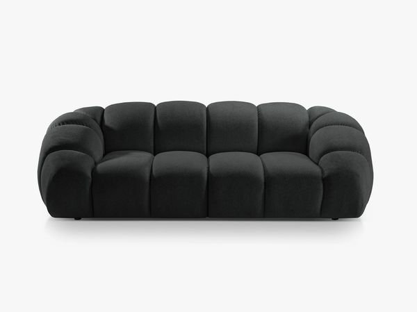 Micadoni Sofa Diana 3-Sitzer Strukturierter Samtstoff Anthrazit