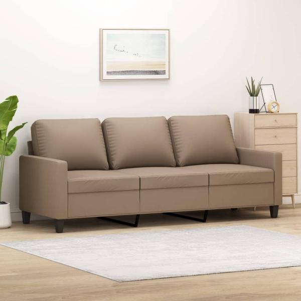 vidaXL 3-Sitzer-Sofa Cappuccino-Braun 180 cm Kunstleder 359146