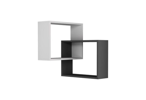 Decortie Eckregal Ring, Eck- Wandregal, Modernes Bücherregal, 60 x 20 x 68 cm