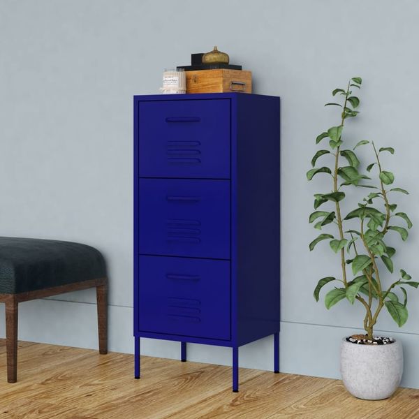 vidaXL Lagerschrank Marineblau 42,5x35x101,5 cm Stahl 336181