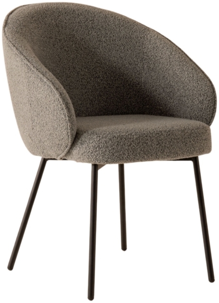 Micadoni Stuhl Aila 1-Sitzer Boucle Schwarz