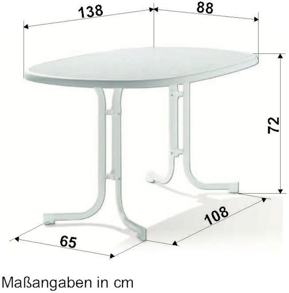 Klapptisch >152/W< in weiß - 140 x 72 x 90 (BxHxT) Bild 6