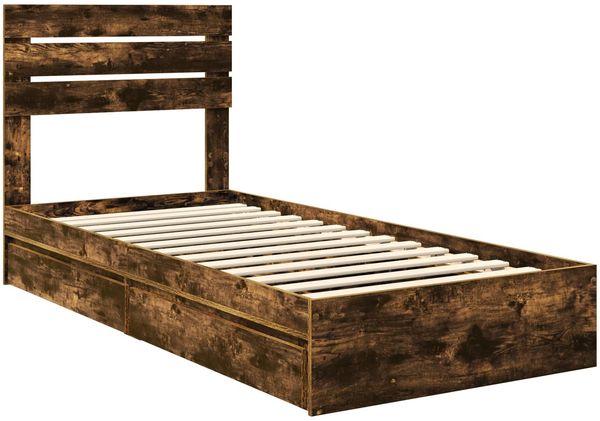 vidaXL Aufbewahrungsbett Geräucherte Eiche 100 x 200 cm Holzwerkstoff 3411592 Bild 4