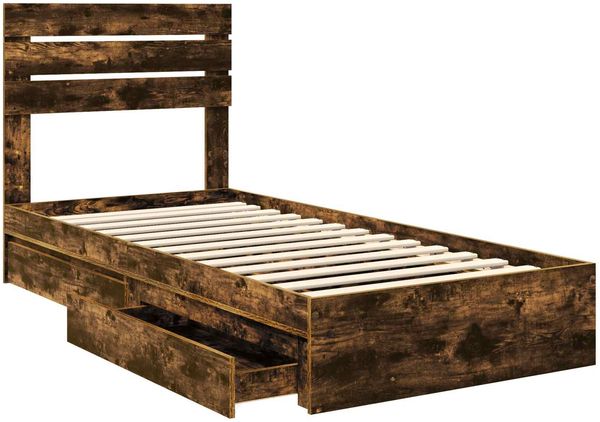 vidaXL Aufbewahrungsbett Geräucherte Eiche 100 x 200 cm Holzwerkstoff 3411592 Bild 5