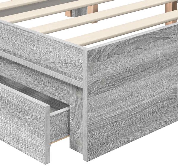 vidaXL Aufbewahrungsbett Geräucherte Eiche 100 x 200 cm Holzwerkstoff 3411592 Bild 11