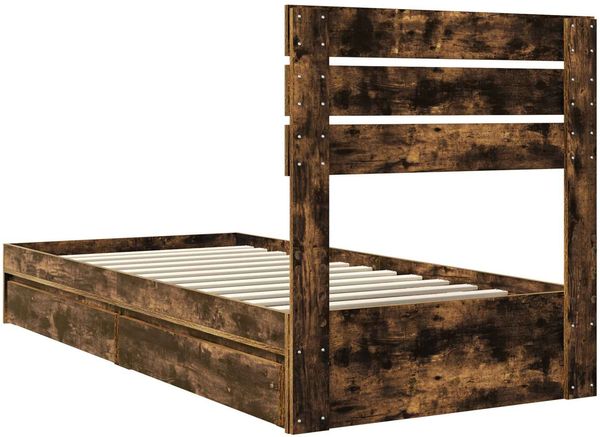 vidaXL Aufbewahrungsbett Geräucherte Eiche 100 x 200 cm Holzwerkstoff 3411592 Bild 10
