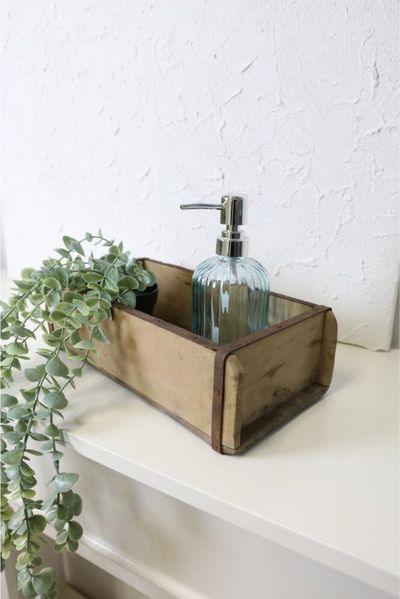 10x Holzkiste Ziegelform Altholz Buche Organizer Aufbewahrungsbox Vintage