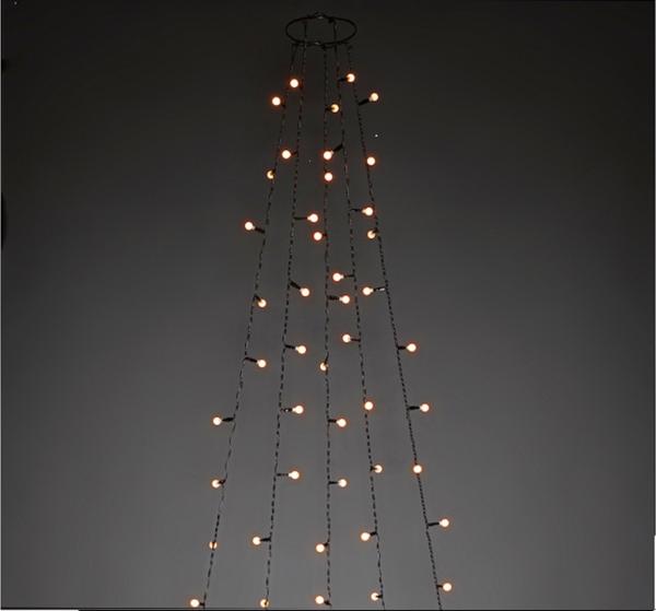 Hängende LED Christbaum Lichterkette 200 bernsteinfarbene LED´s - "Baummantel"