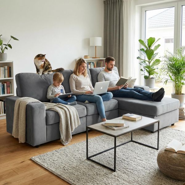 Ball & Cast Ecksofa Klein mit Stauraum, Moderne L-förmige und Umkehrbare Couch für Wohnzimmer, Schlafzimmer & Wohnung, Grau