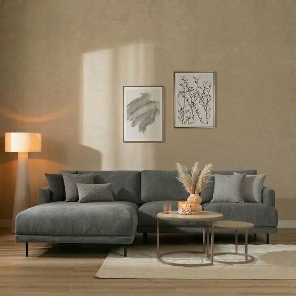 Bronx71 Ecksofa Denver Stoff anthrazit links