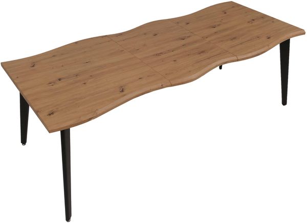 Esszimmertisch HWC-O60, Ausziehtisch Esstisch, Eisen MDF ausziehbar 160-220cm ~ Walnuss-Optik Bild 9