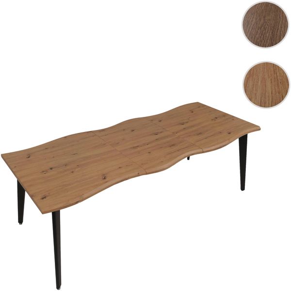 Esszimmertisch HWC-O60, Ausziehtisch Esstisch, Eisen MDF ausziehbar 160-220cm ~ Walnuss-Optik Bild 10