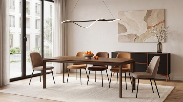 WFL GROUP Esstisch Elan Rechteckiger Ausziehbarer Tisch mit Braunen Beinen (MADE IN EU, XXL Groß – 160 x 90 cm und 180 x 90 cm ausziehbar auf 250 und 270 cm), Butterfly Auszug, Modernes Minimalistisches Premium Design